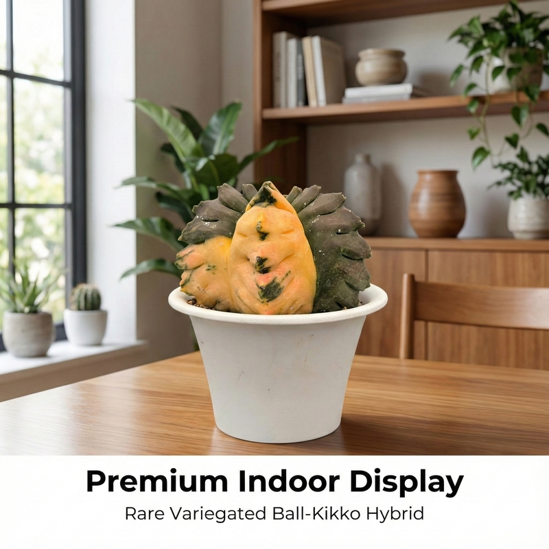 Astrophytum nudum cv Ball Kikko Variegated