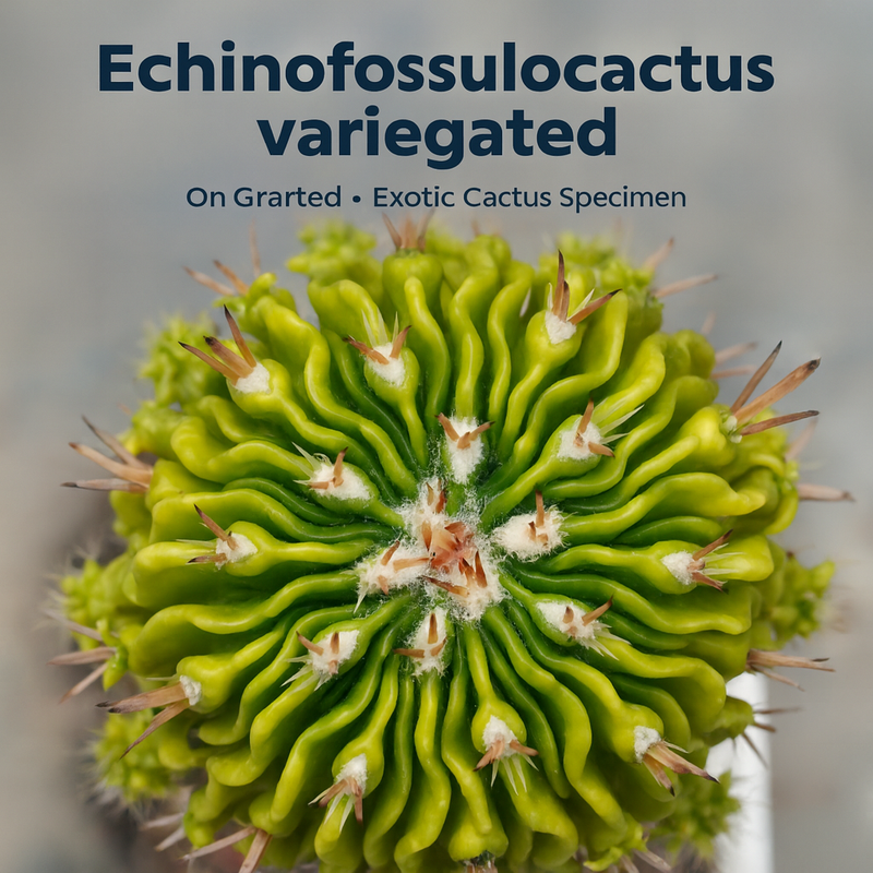 Echinofossulocactus variegated- brain Cactus variegated- stenocereus multicostatusÂ variegated 6_INCHS_N_SQUARE_POT WITHOUT_POT