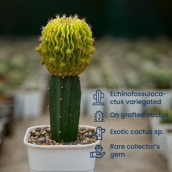 Echinofossulocactus variegated- brain Cactus variegated- stenocereus multicostatusÂ variegated 6_INCHS_N_SQUARE_POT WITHOUT_POT